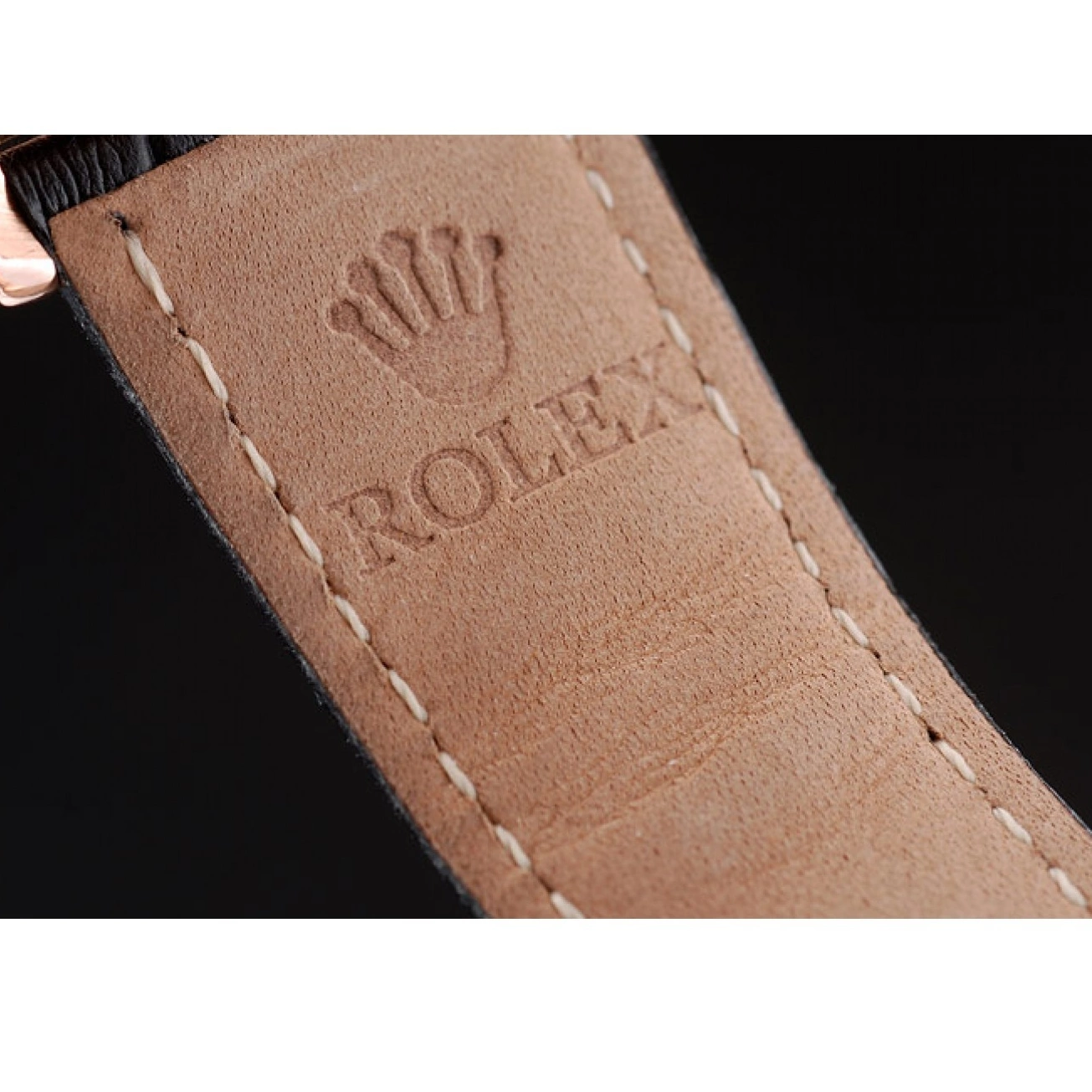 MiroTime 0811 Rolex Daytona Black Ceramic Bezel Brown Dial Black Leather Strap 41975